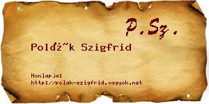 Polák Szigfrid névjegykártya